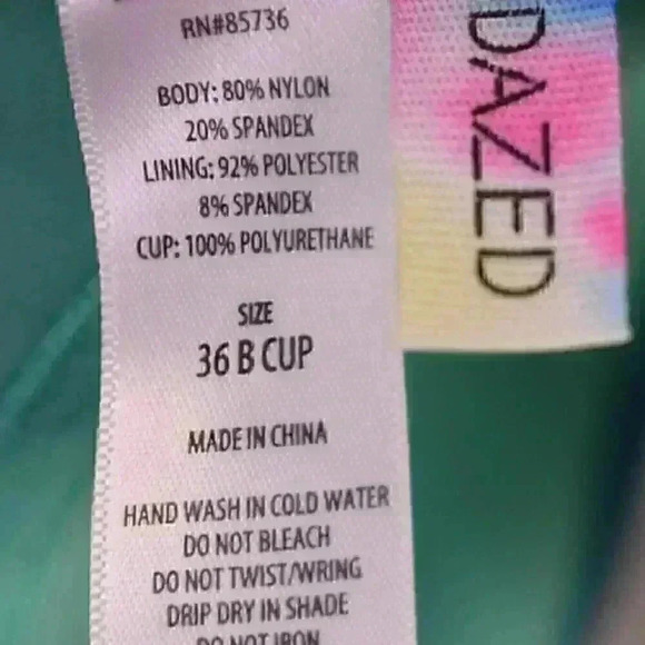 Sundazed Swim Top 36B Womens Green Brooke Ruffle Tie Back Bikini - Picture 5 of 9